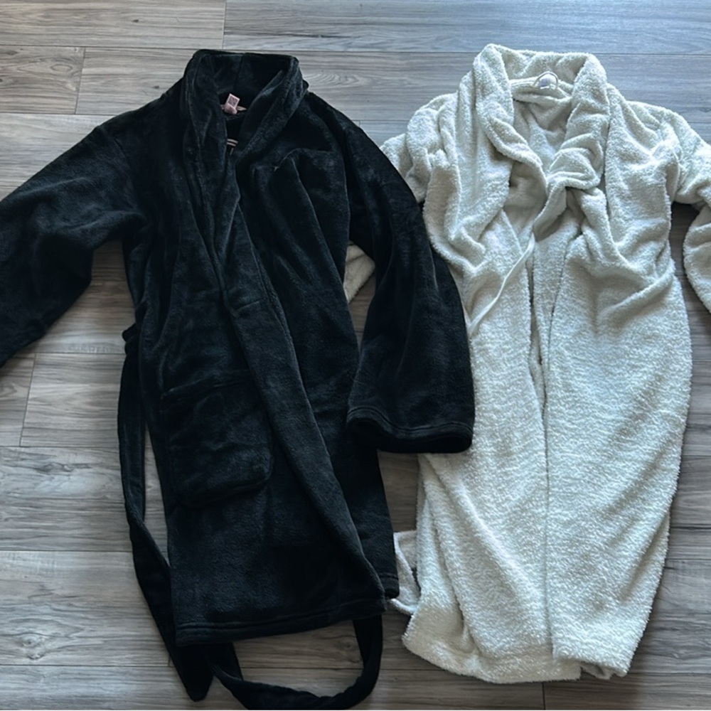 Victoria's Secret Black Plush Robe